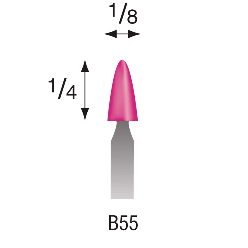 [340-0553] B55 Pink Mounted Points 3mm Shank (Pkg of 24)