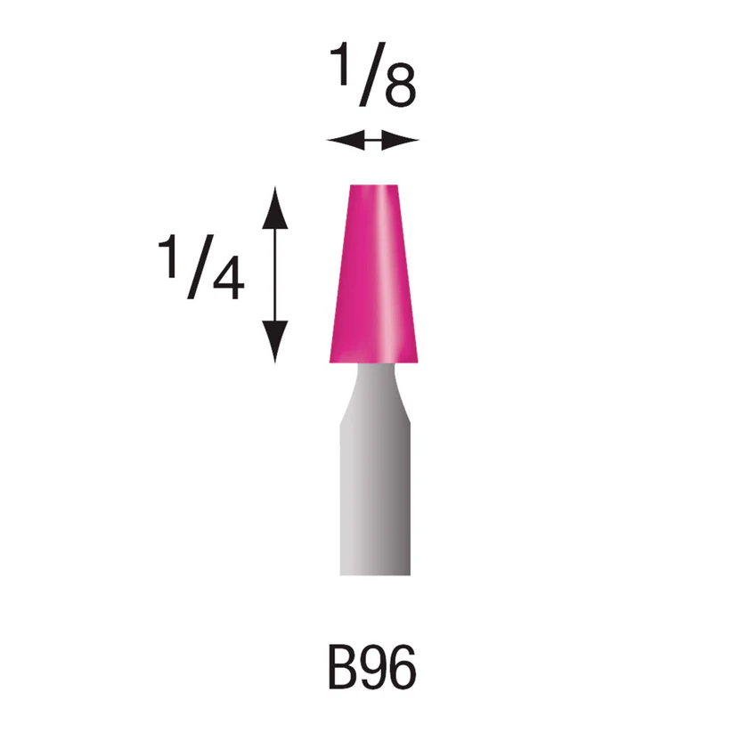 [340-0963] B96 Pink Mounted Points 3mm Shank (Pkg of 24)