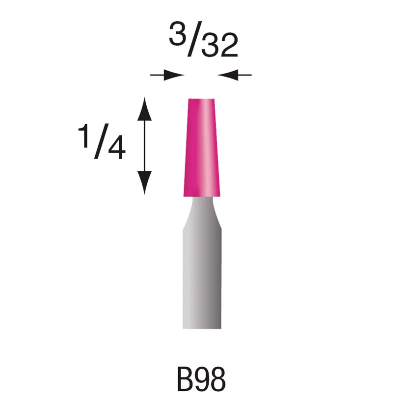 [340-0983] B98 Pink Mounted Points 3mm Shank (Pkg of 24)