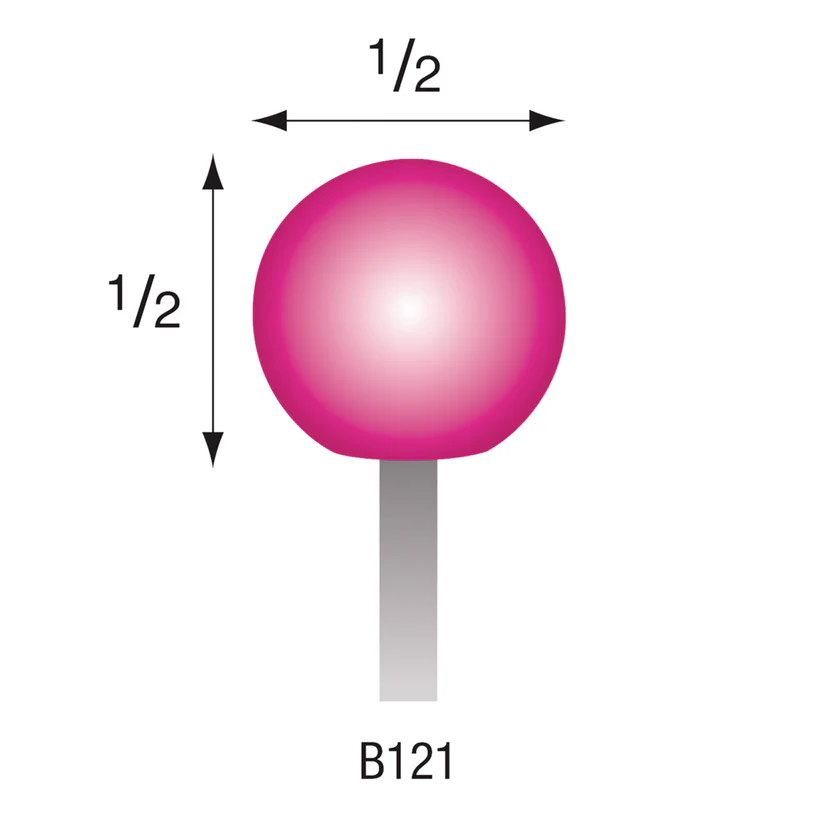 [340-1210] B121 Pink Mounted Points 1/8" Shank (Pkg of 24)
