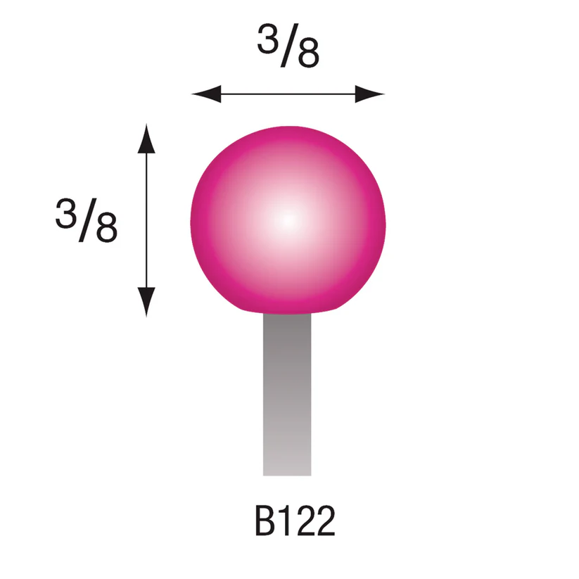 [340-1220] B122 Pink Mounted Points 1/8" Shank (Pkg of 24)