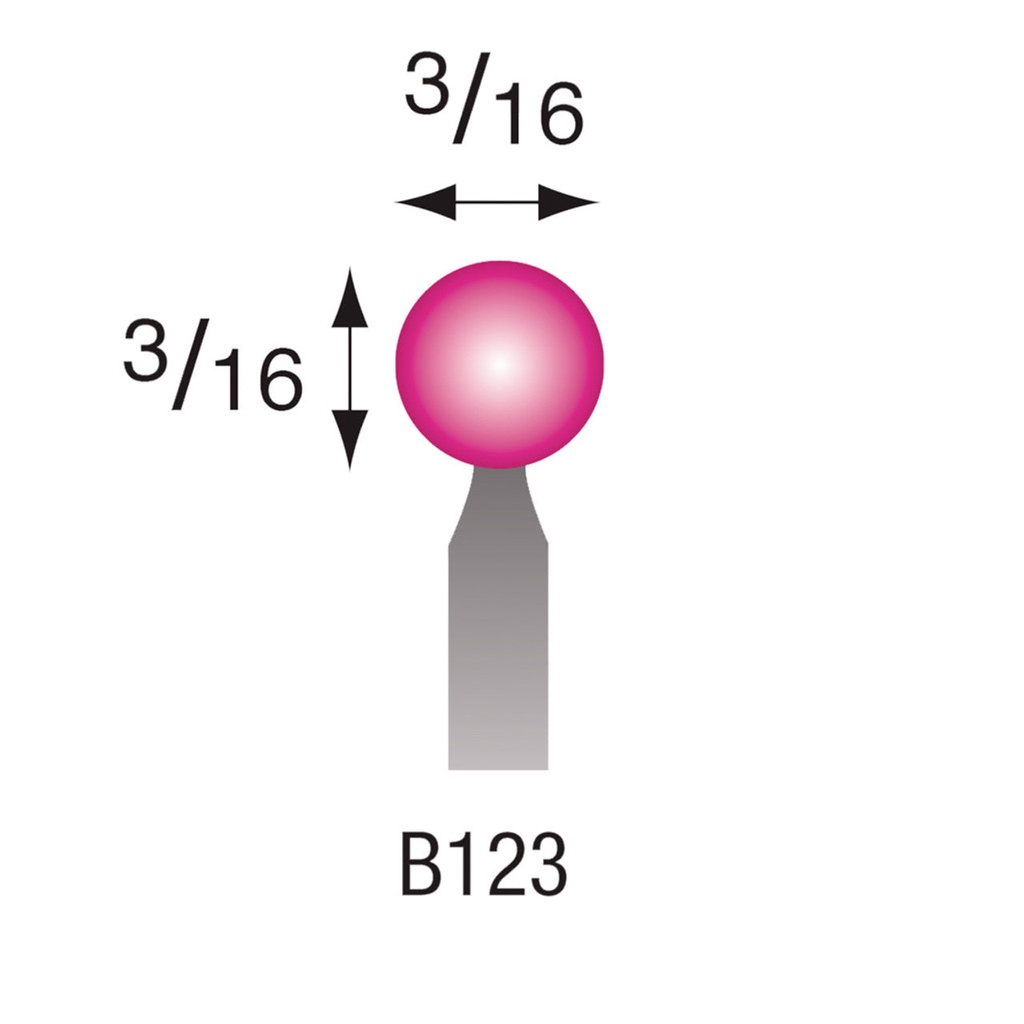 B122 Pink Mounted Points 1/8" Shank (Pkg of 24)