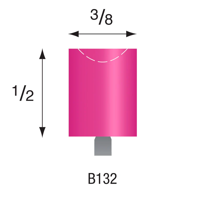 [340-1320] B132 Pink Mounted Points 1/8" Shank (Pkg of 24)
