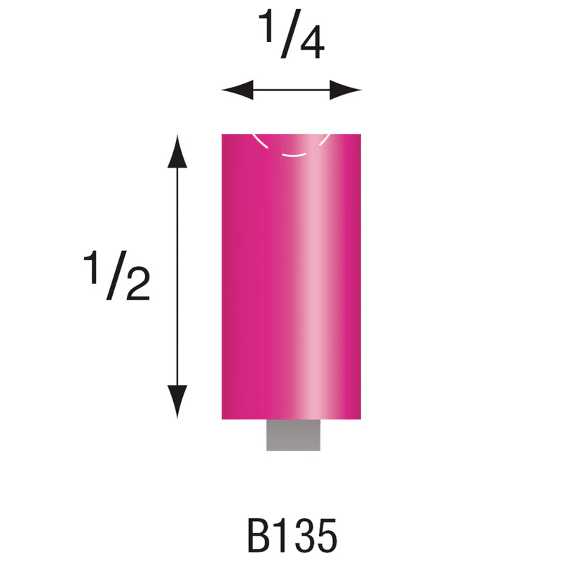 [340-1353] B135 Pink Mounted Points 3mm Shank (Pkg of 24)