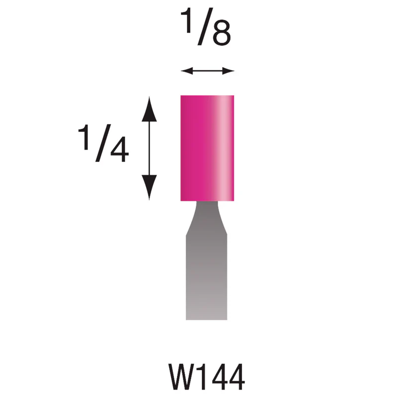 [340-1443] W144 Pink Mounted Points 3mm Shank (Pkg of 24)