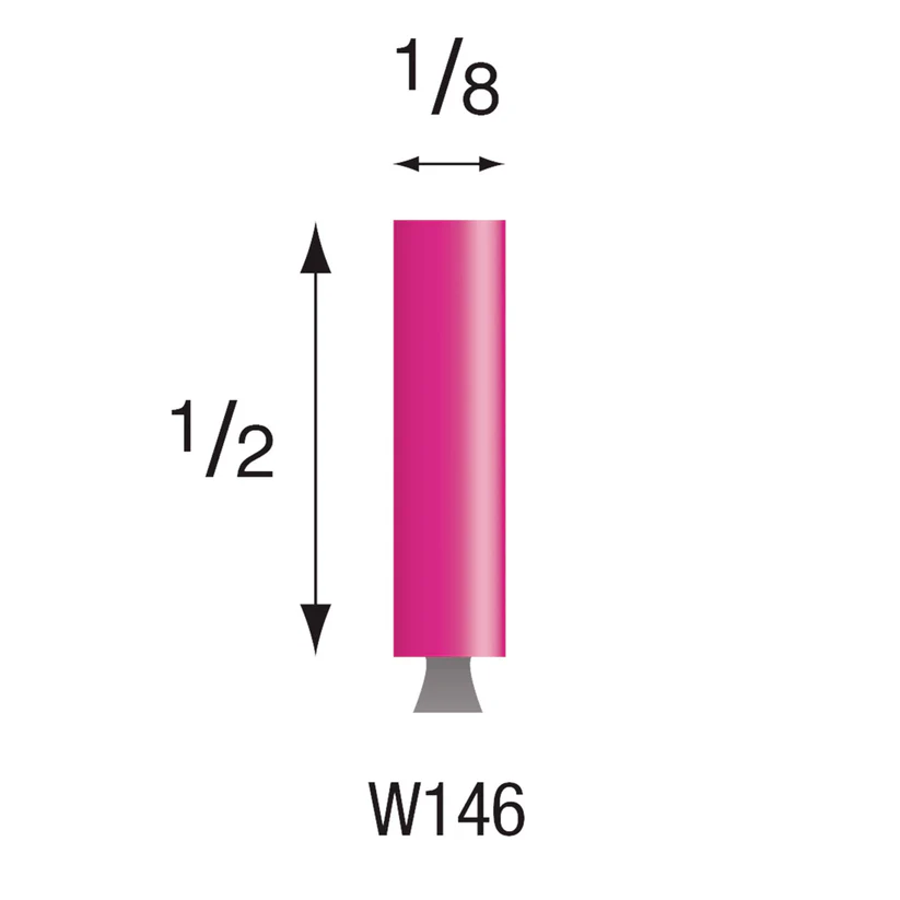 W146 Pink Mounted Points 3mm Shank (Pkg of 24)