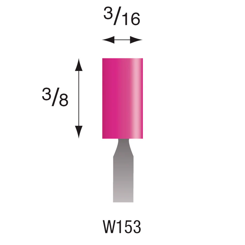 [340-1530] W153 Pink Mounted Points 1/8" Shank (Pkg of 24)