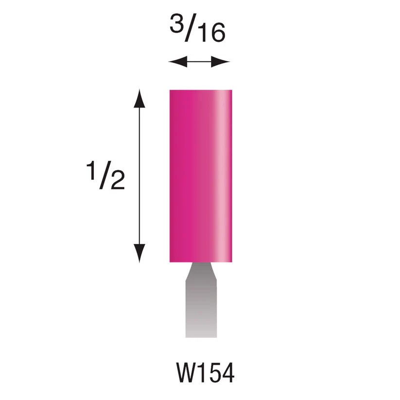 W154 Pink Mounted Points 1/8" Shank (Pkg of 24)