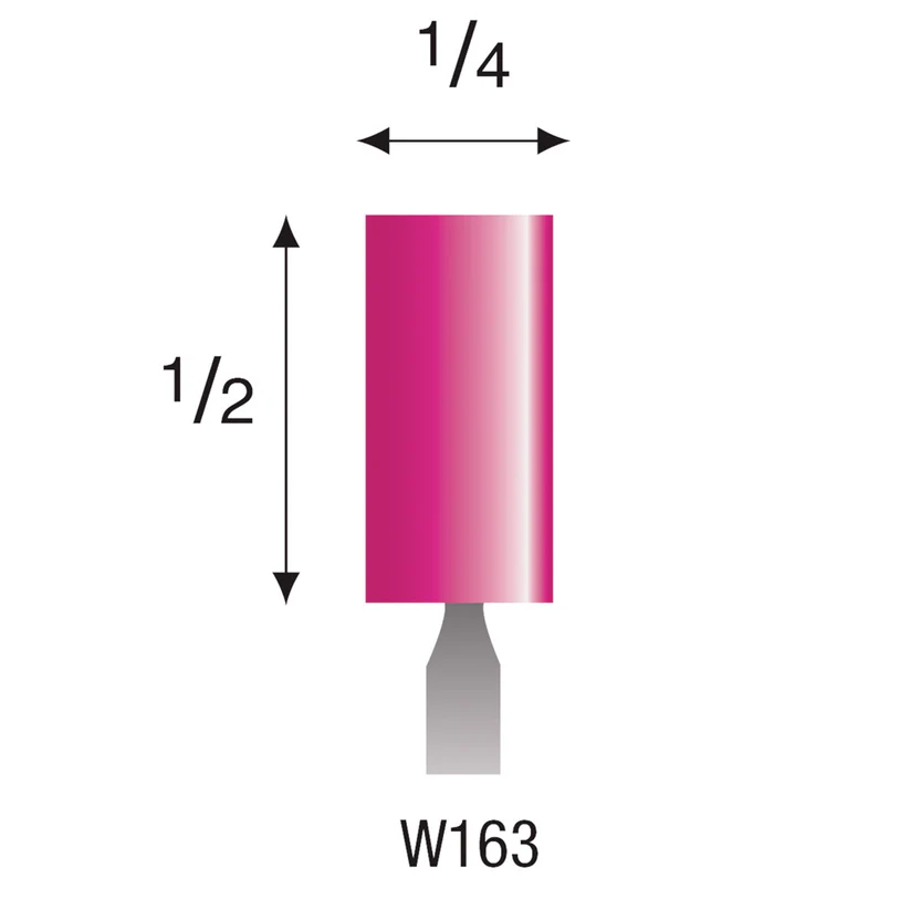 W163 Pink Mounted Points 1/8" Shank (Pkg of 24)