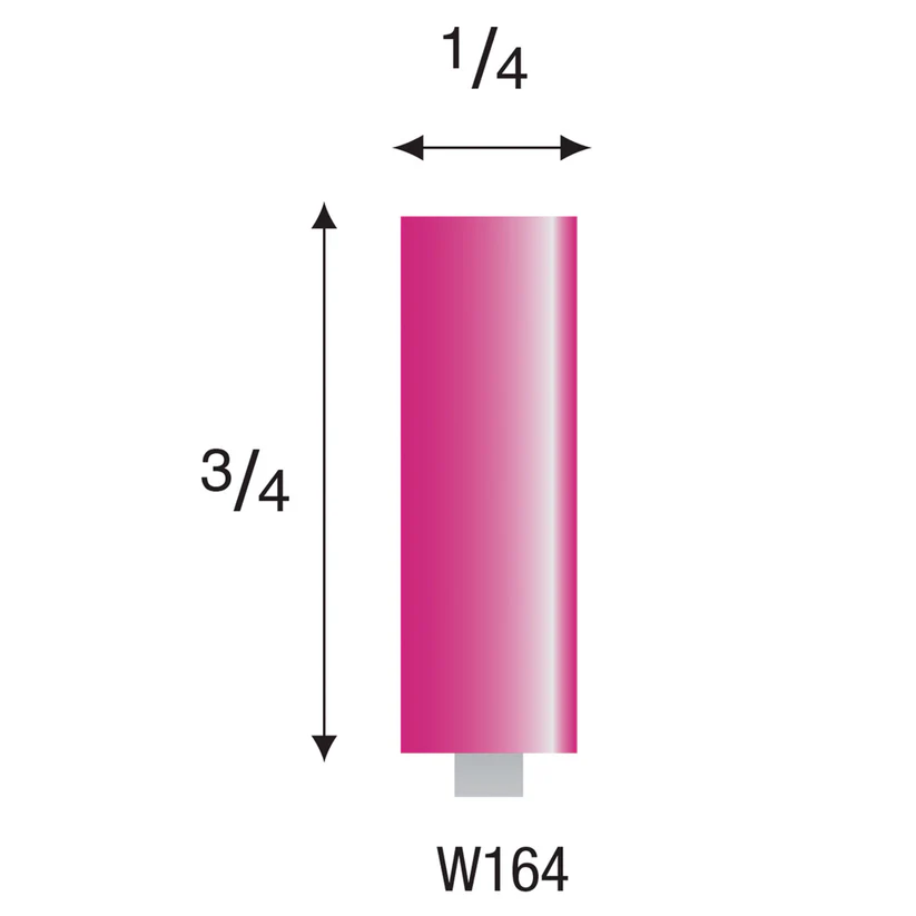 [340-1643] W164 Pink Mounted Points 3mm Shank (Pkg of 24)