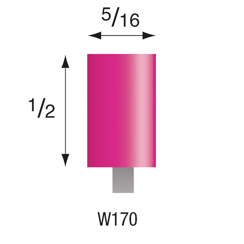 W170 Pink Mounted Points 1/8" Shank (Pkg of 24)