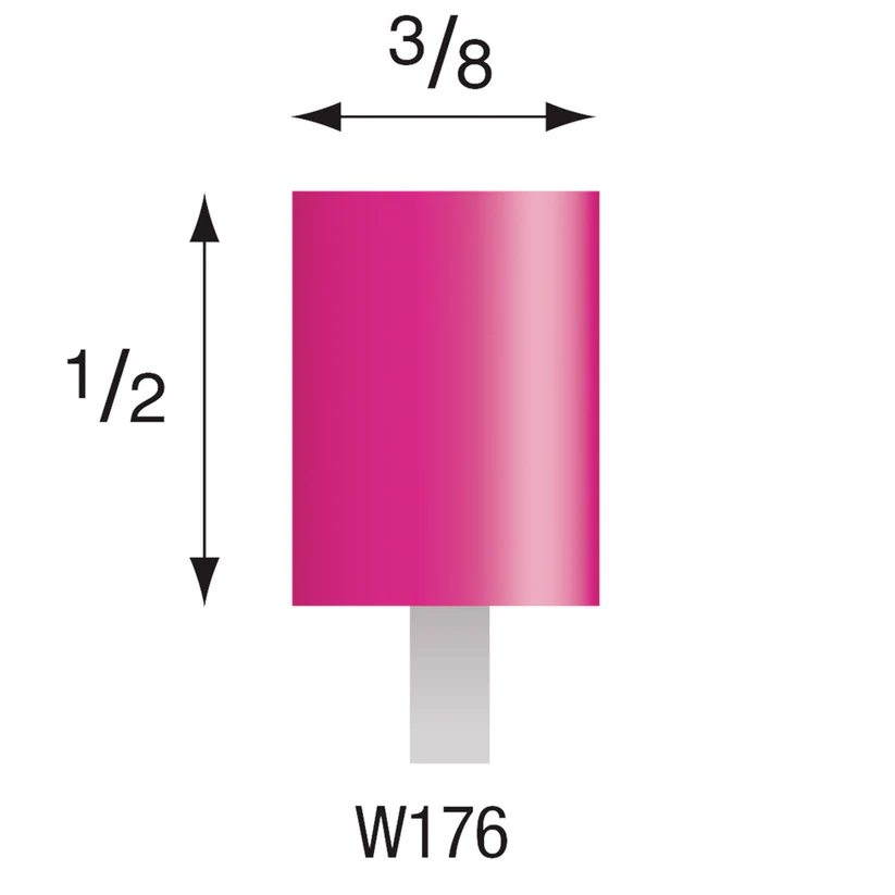 W176 Pink Mounted Points 3mm Shank (Pkg of 24)