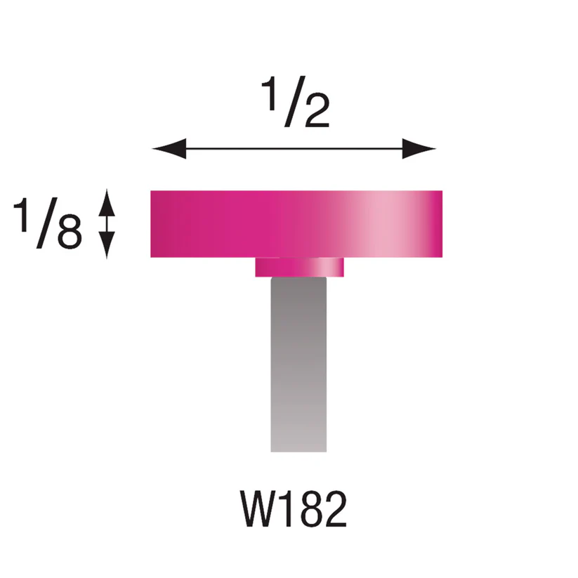 [340-1823] W182 Pink Mounted Points 3mm Shank (Pkg of 24)