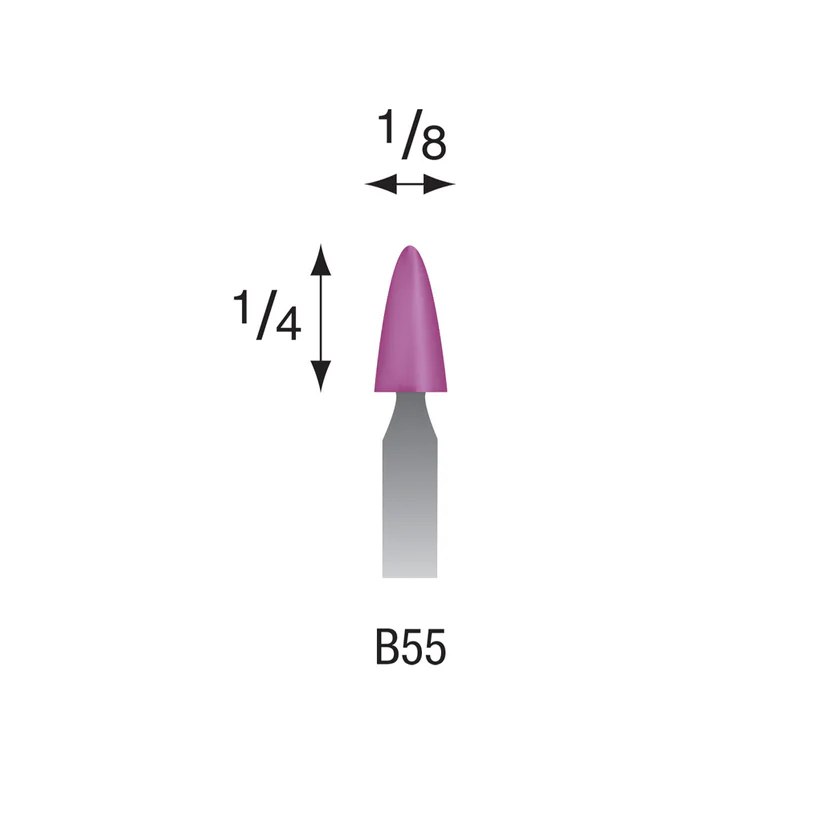 B55 Purple Mounted Points 3mm Shank (Pkg of 24)