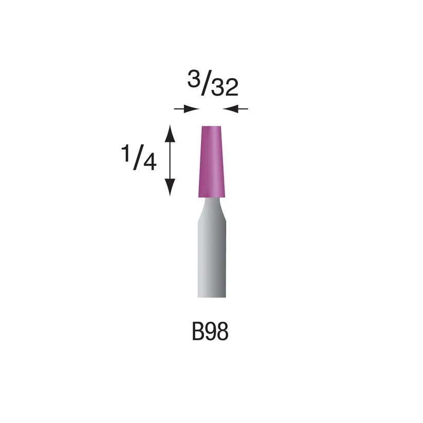 B98 Purple Mounted Points 3mm Shank (Pkg of 24)