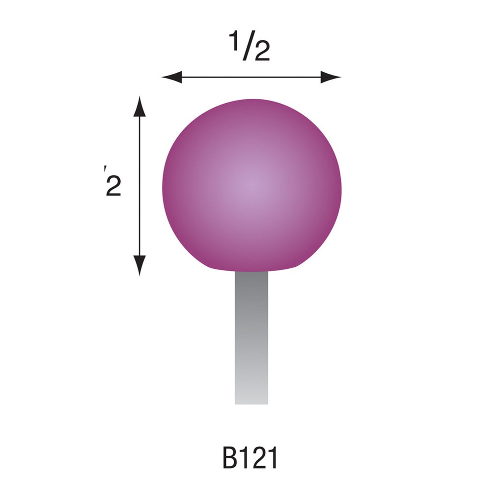 [345-1210] B121 Purple Mounted Points 1/8" Shank (Pkg of 24)