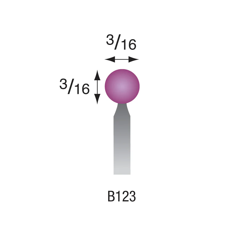 B123 Purple Mounted Points 3mm Shank (Pkg of 24)