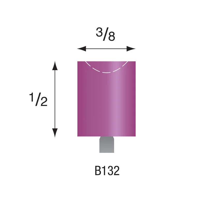 B132 Purple Mounted Points 3mm Shank (Pkg of 24)
