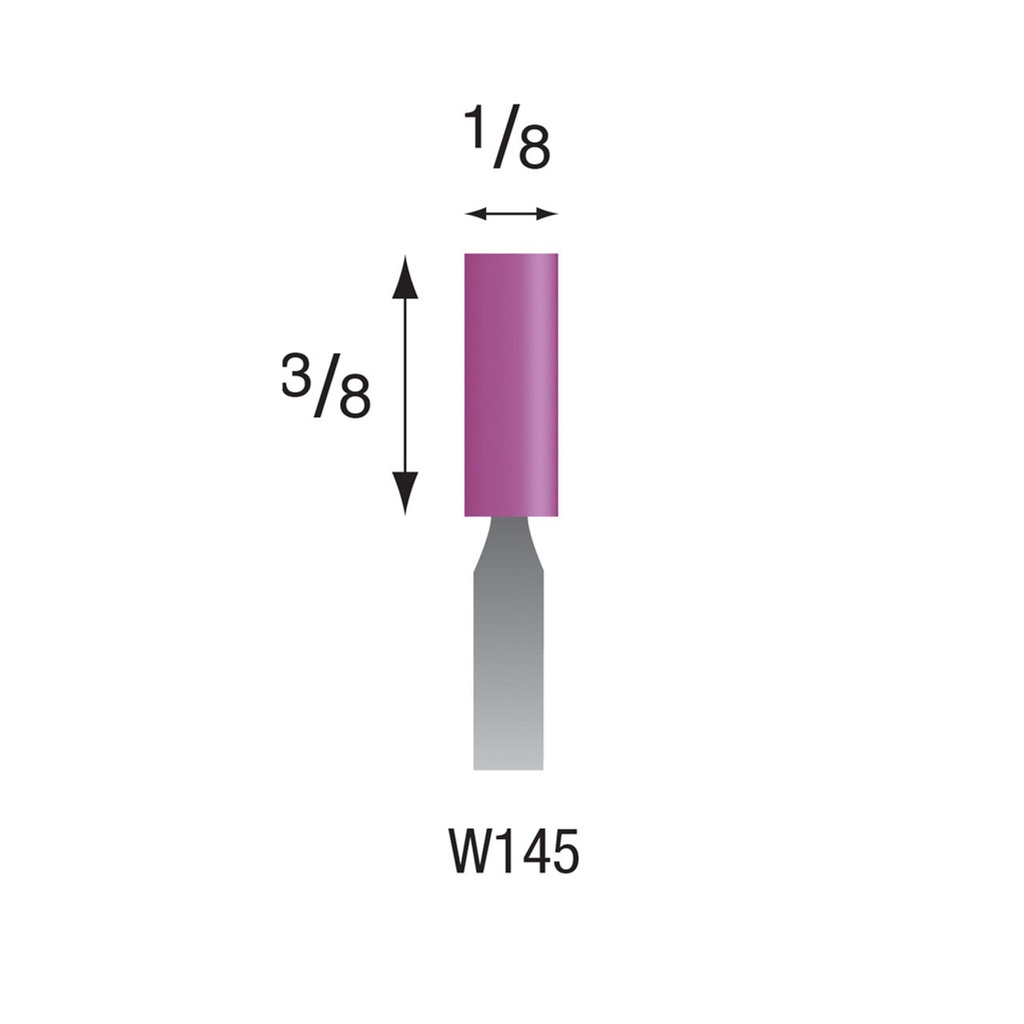 [345-1450] W145 Purple Mounted Points 1/8" Shank (Pkg of 24)