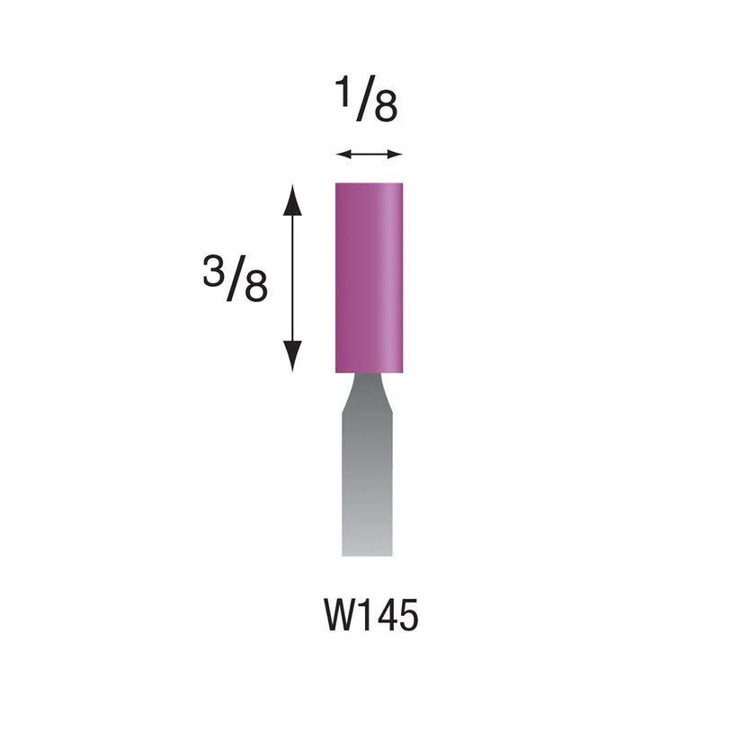 W145 Purple Mounted Points 3mm Shank (Pkg of 24)