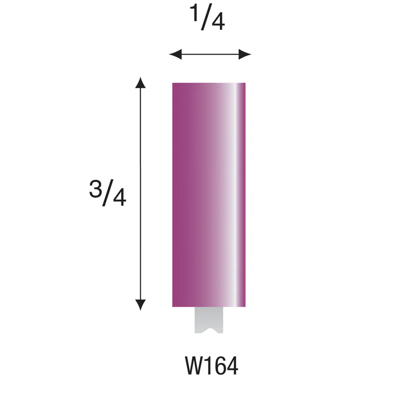 [345-1643] W164 Purple Mounted Points 3mm Shank (Pkg of 24)