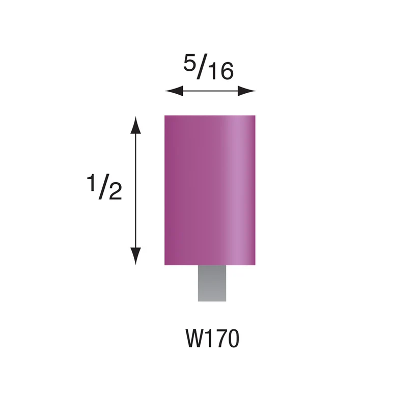 W170 Purple Mounted Points 3mm Shank (Pkg of 24)