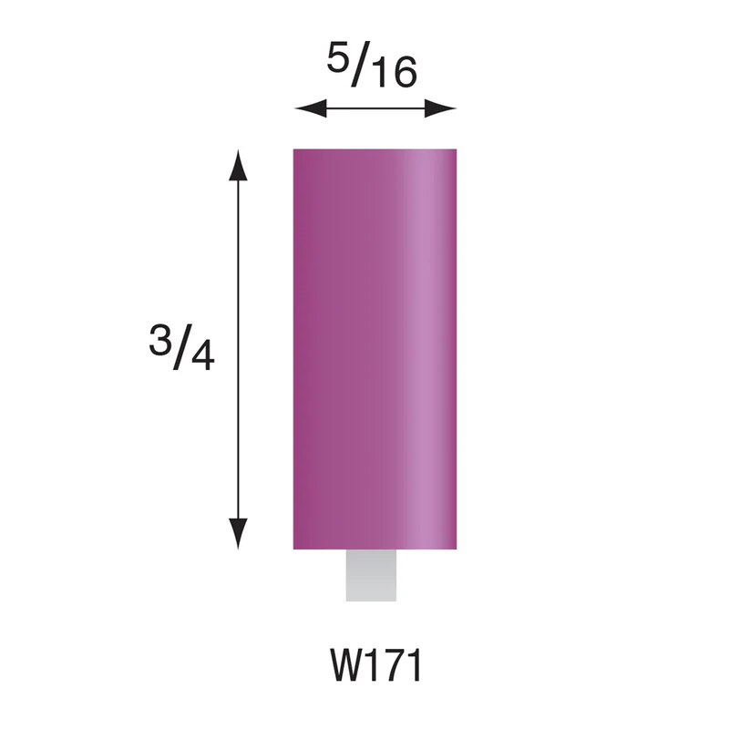 [345-1713] W171 Purple Mounted Points 3mm Shank (Pkg of 24)