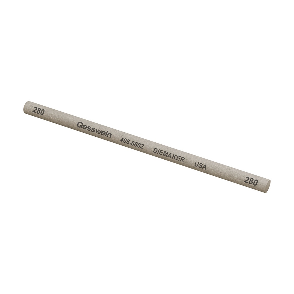 [405-0602] Gesswein® Diemaker Stones - 1/4" x 6", Round, 280 Grit  (Pkg. of 6)