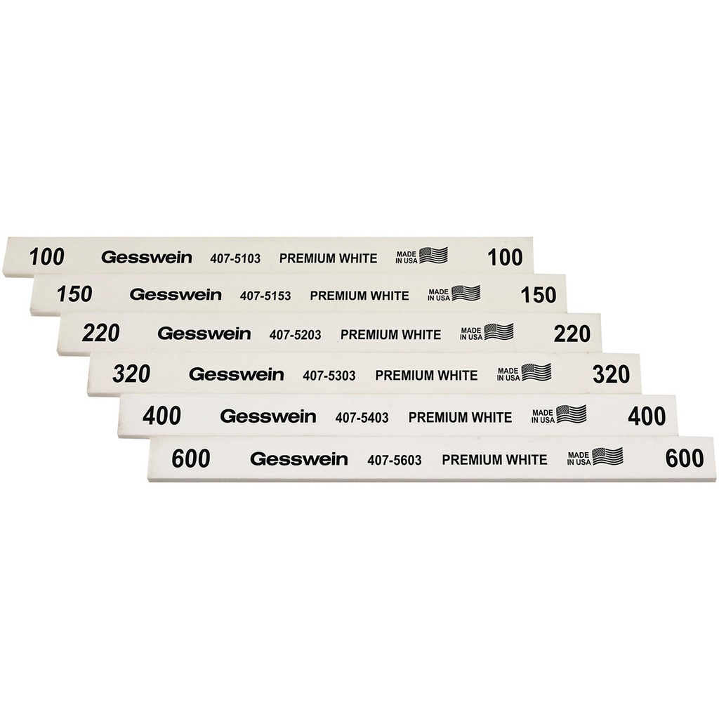 [405-2011] Gesswein® Premium White Polishing Stone All-Grit Set of 6