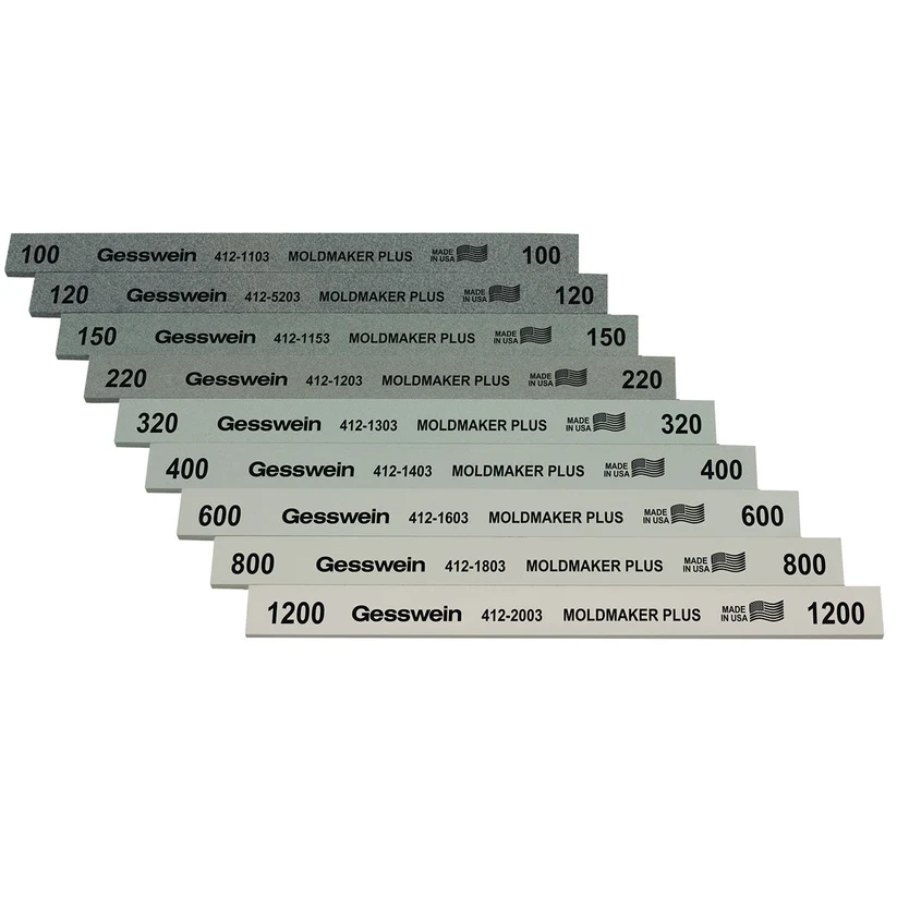 [405-2022] Gesswein® Moldmaker Plus Polishing Stone All-Grit Set of 9 (1/2" x 1/8" x 6")
