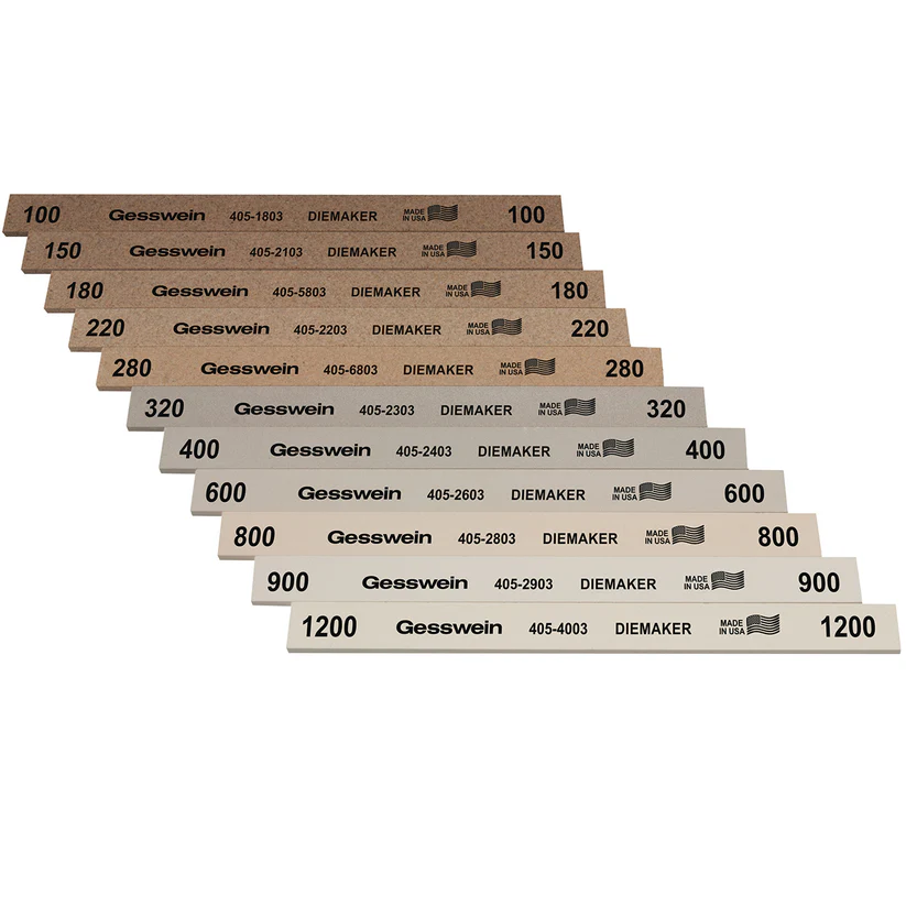 Gesswein® Diemaker Polishing Stone All-Grit Set of 11 (1/8" x 1/2" x 6")