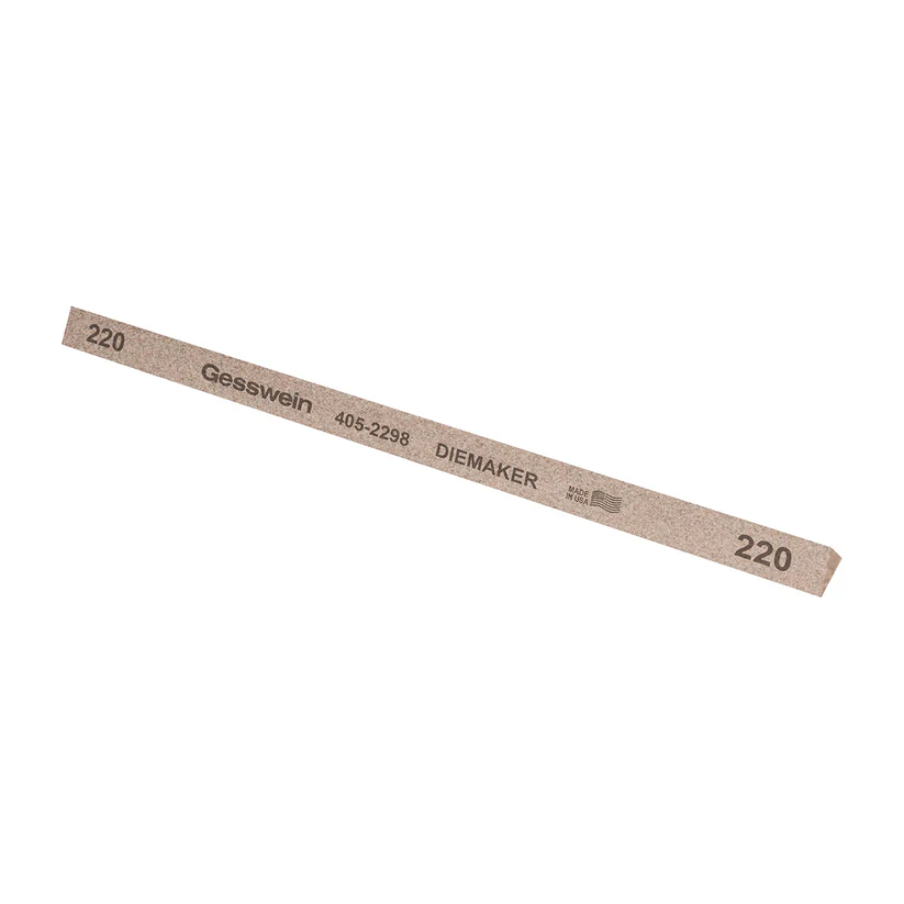 [405-2298] Gesswein® Diemaker Stones - 3/8" Triangle x 6", 220 Grit  (Pkg. of 12)