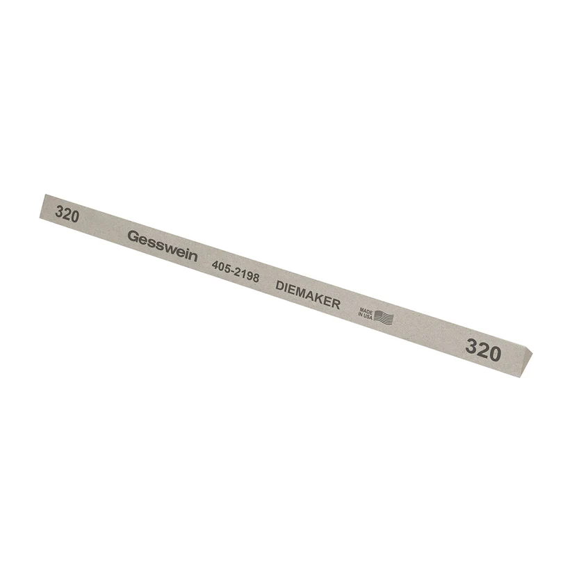 [405-2398] Gesswein® Diemaker Stones - 3/8" Triangle x 6", 320 Grit  (Pkg. of 12)