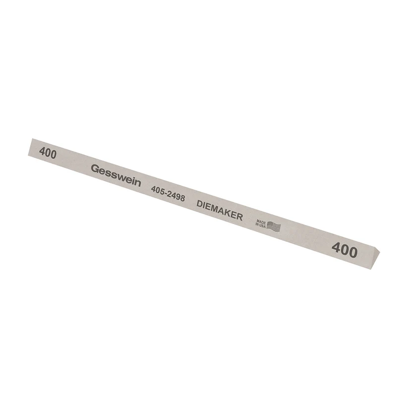 [405-2498] Gesswein® Diemaker Stones - 3/8" Triangle x 6", 400 Grit  (Pkg. of 12)