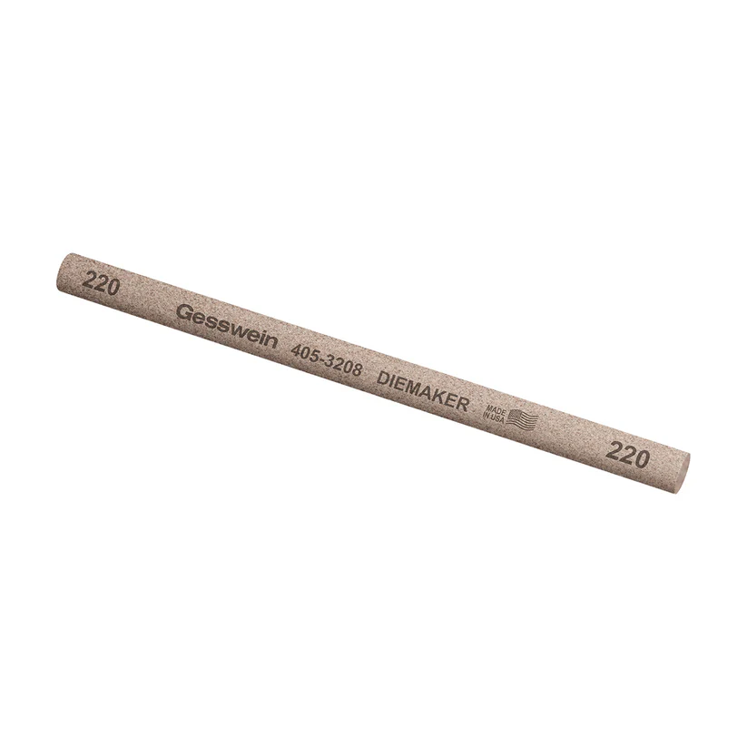 [405-3208] Gesswein® Diemaker Stones - 3/8" Round x 6", 220 Grit  (Pkg. of 6)
