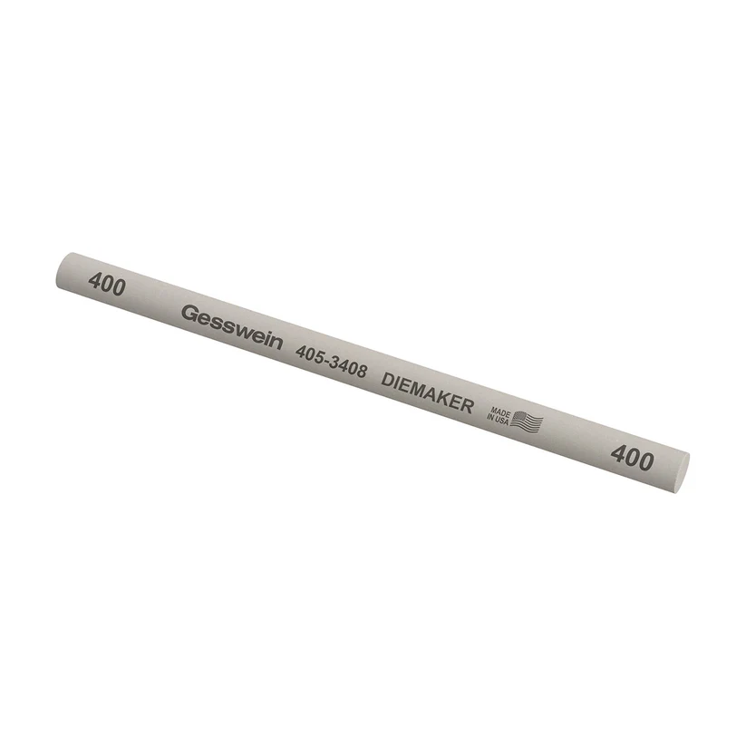 [405-3408] Gesswein® Diemaker Stones - 3/8" Round x 6", 400 Grit  (Pkg. of 6)
