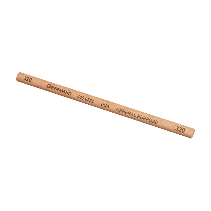 Gesswein® General Purpose Stones - 1/4" Round x 6", 320 Grit  (Pkg. of 6)