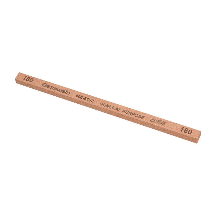 Gesswein® General Purpose Stones - 1/4" x 1/4" x 6", 180 Grit  (Pkg. of 12)