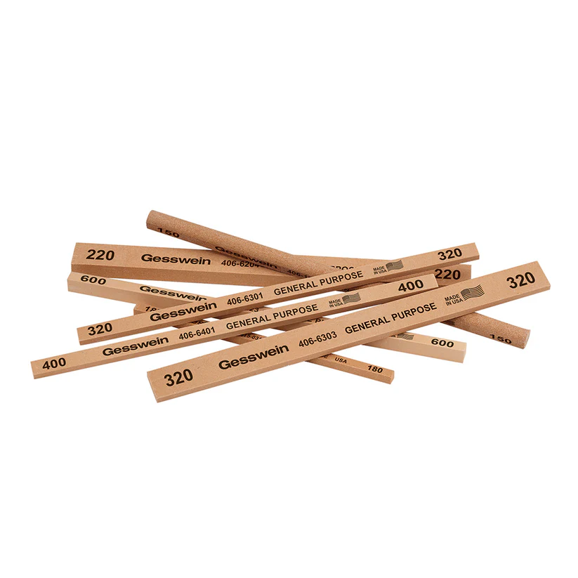 Gesswein® General Purpose Stones - 1/4" x 1/8" x 6", 220 Grit  (Pkg. of 12)