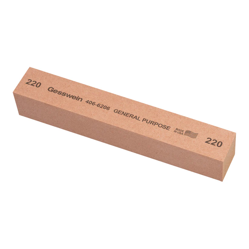 Gesswein® General Purpose Stones - 1" x 1" x 6", 220 Grit  (Pkg. of 6)