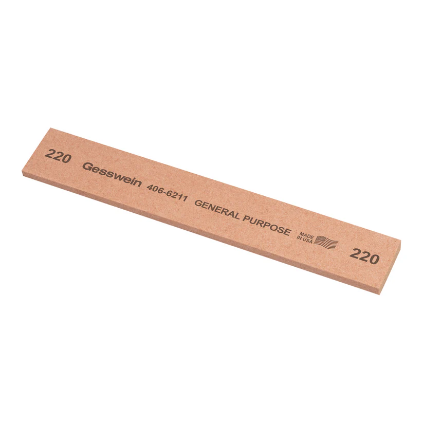 Gesswein® General Purpose Stones - 1" x 1/8" x 6", 220 Grit  (Pkg. of 6)