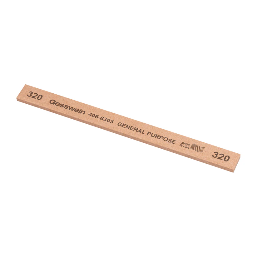 Gesswein® General Purpose Stones - 1/2" x 1/8" x 6", 320 Grit  (Pkg. of 12)