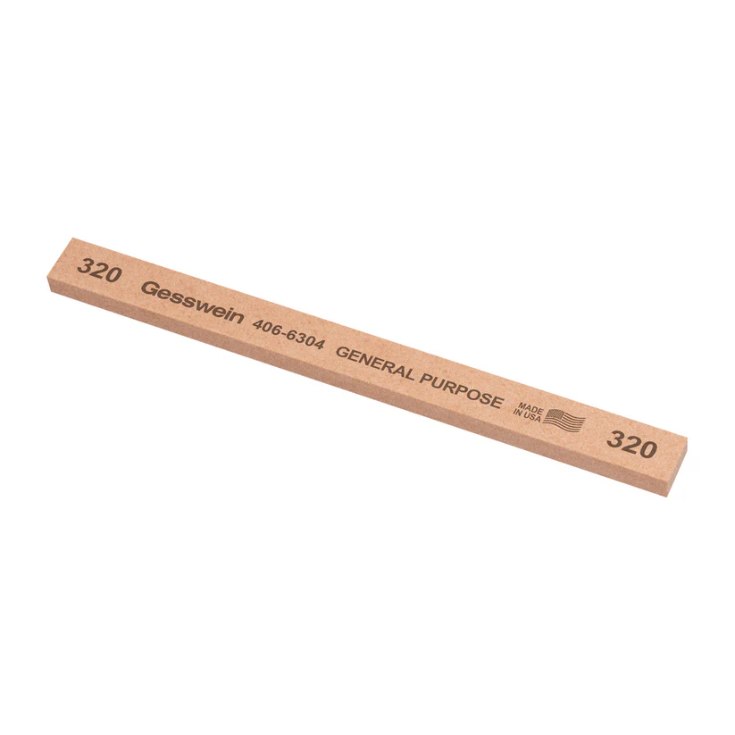 Gesswein® General Purpose Stones - 1/2" x 1/4" x 6", 320 Grit  (Pkg. of 12)