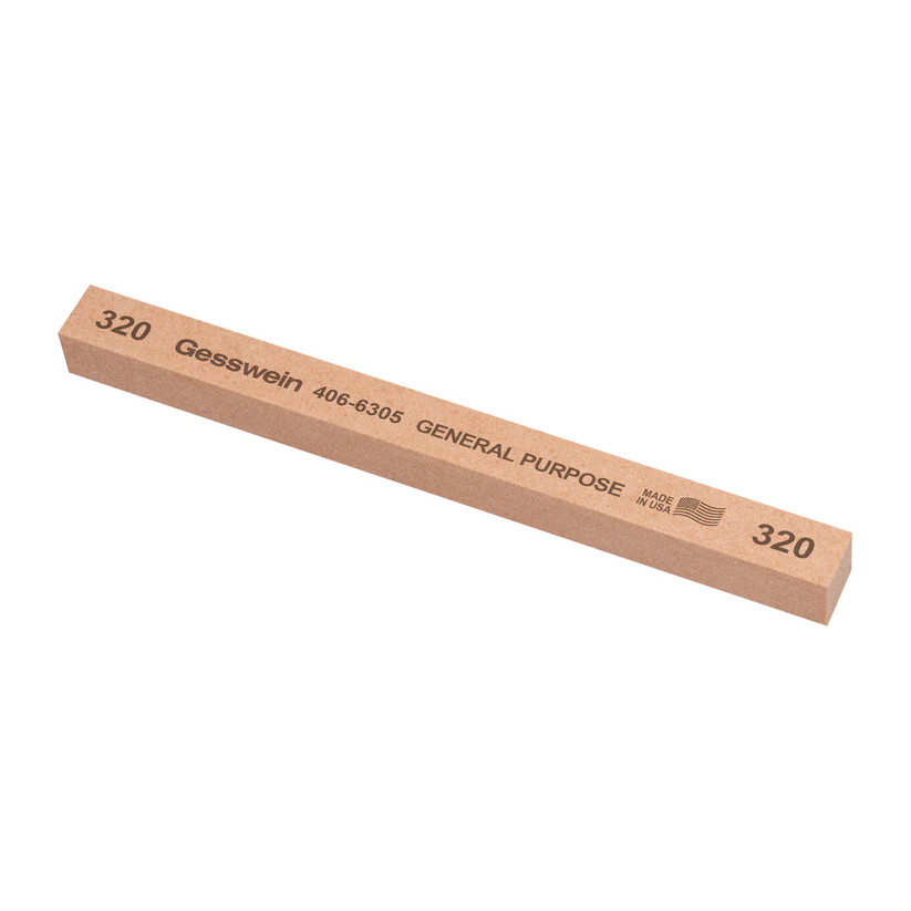 Gesswein® General Purpose Stones - 1/2" x 1/2" x 6", 320 Grit  (Pkg. of 6)