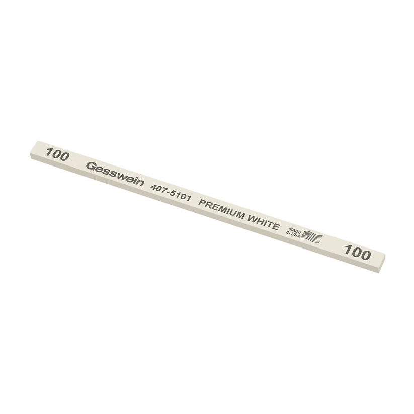 Gesswein® Premium White Stones - 1/4" x 1/8" x 6", 100 Grit  (Pkg. of 12)