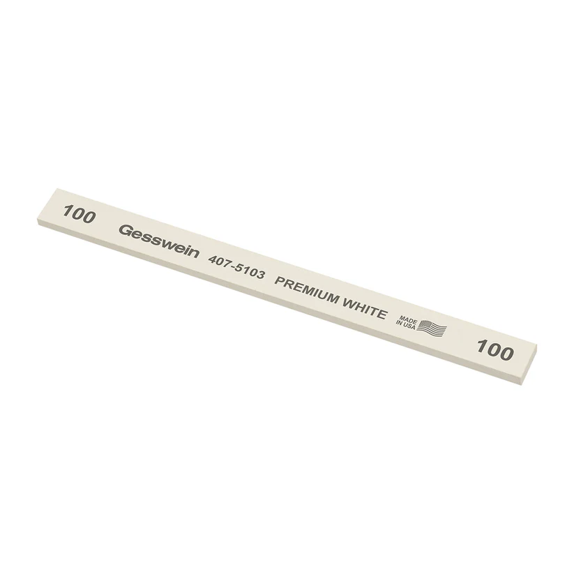 Gesswein® Premium White Stones - 1/2" x 1/8" x 6", 100 Grit  (Pkg. of 12)