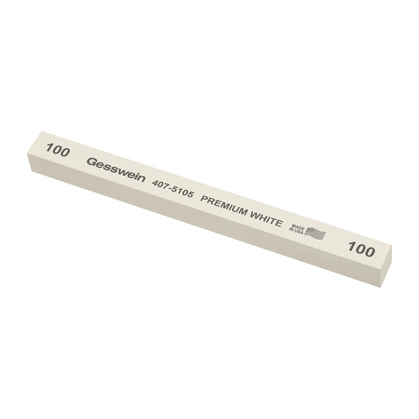 Gesswein® Premium White Stones - 1/2" x 1/2" x 6", 100 Grit  (Pkg. of 6)