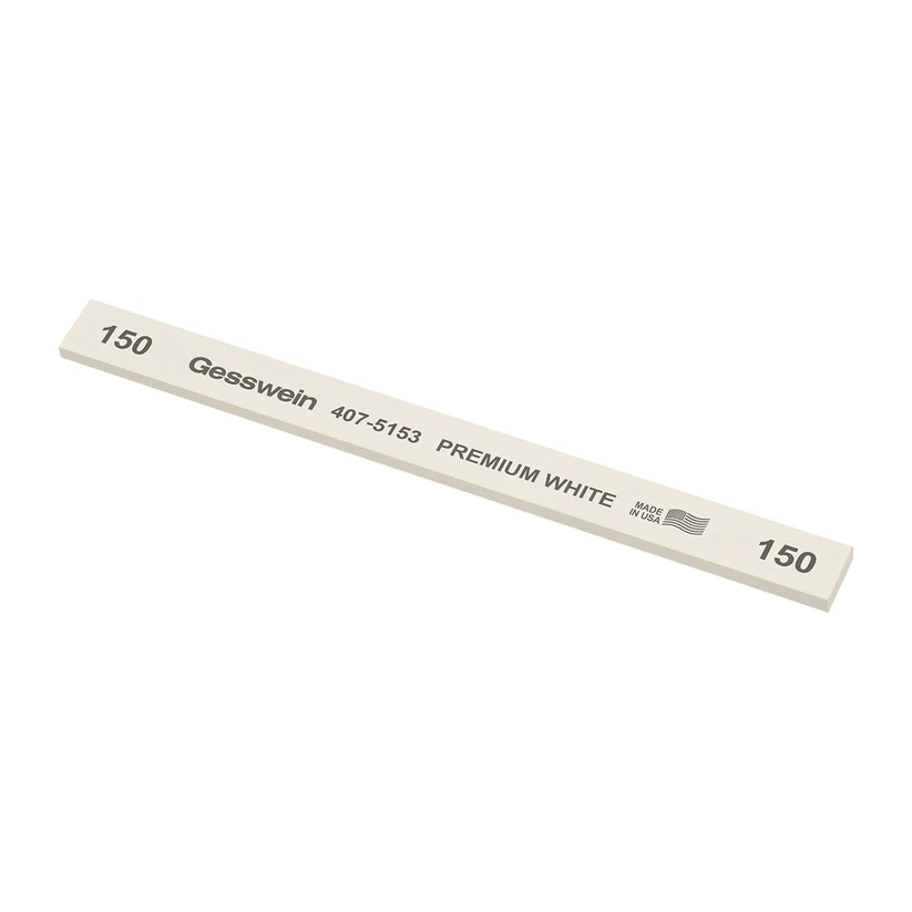 Gesswein® Premium White Stones - 1/2" x 1/8" x 6", 150 Grit  (Pkg. of 12)
