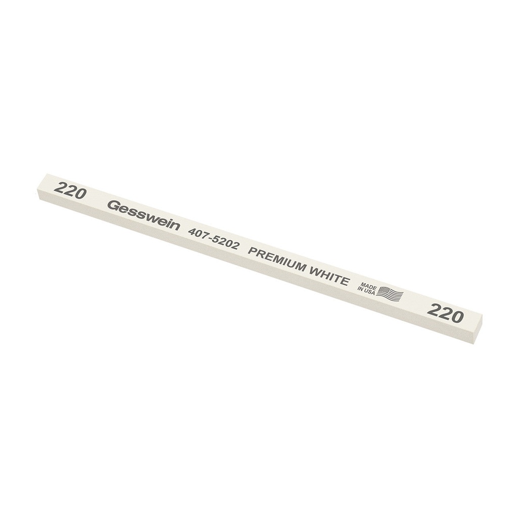 Gesswein® Premium White Stones - 1/4" x 1/4" x 6", 220 Grit  (Pkg. of 12)