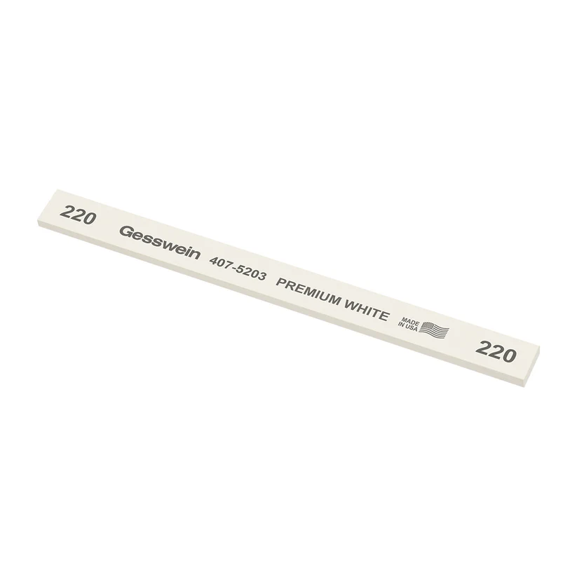 Gesswein® Premium White Stones - 1/2" x 1/8" x 6", 220 Grit  (Pkg. of 12)